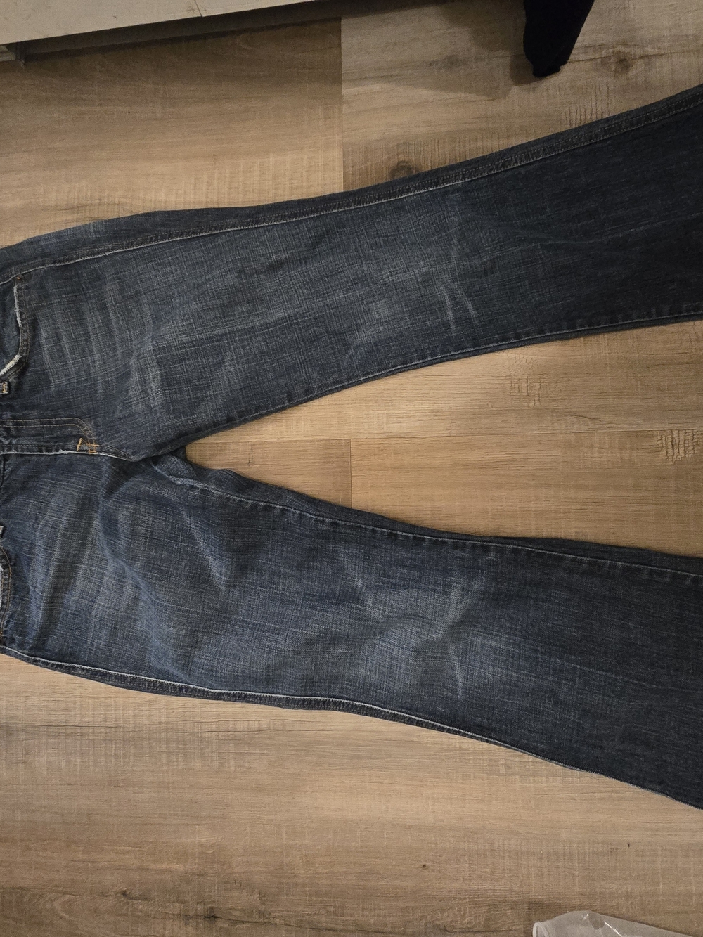 Classic Womens Dark Blue Straight-Leg Jeans